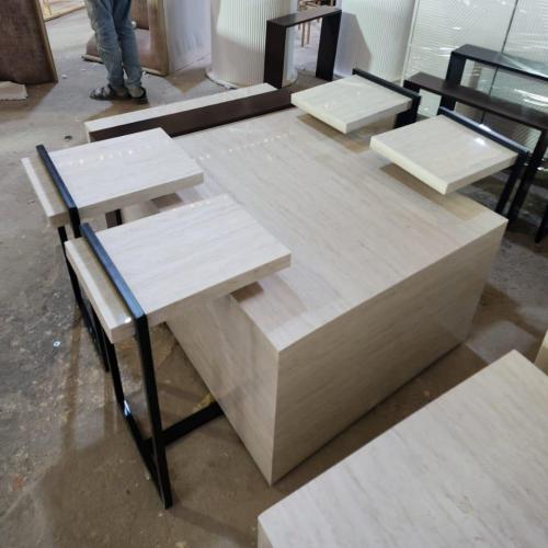 طاولات بديل الرخام الوسط مع 4 خدمة