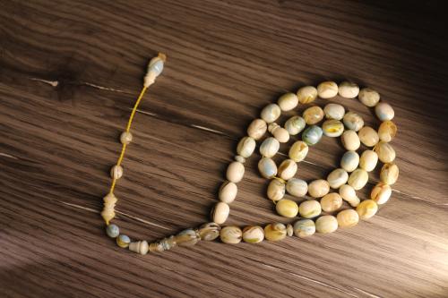 Egyptian white bead 45 beads 10 mm