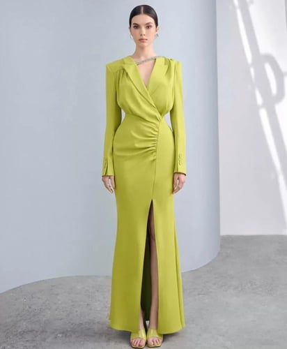 فستان كريب اخضر