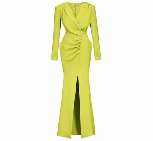 فستان كريب اخضر