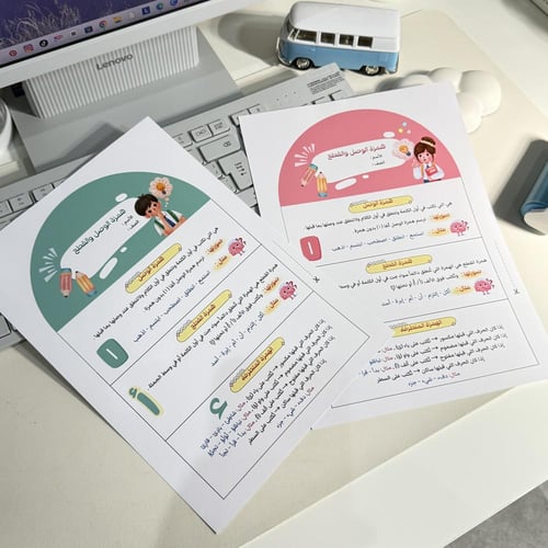 مطوية pdf همزة الوصل والقطع - لغتي رابع إبتدائي