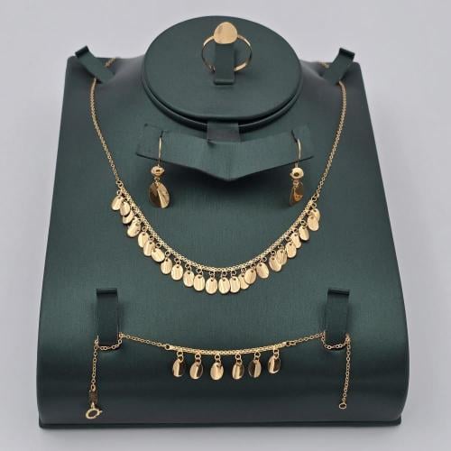 طقم ذهب عيار 21 دقة المانجو وسط موديل 30680 F