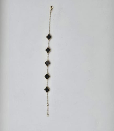 اسواره ذهب عيار 18 خمس وردات وسط موديل 28640 F