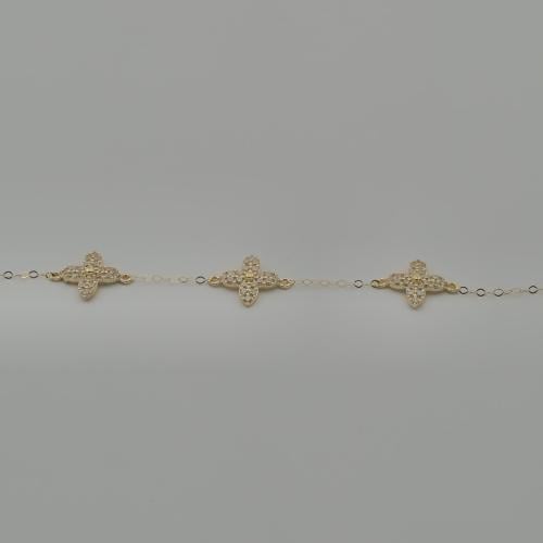 انسيال إيطالي ذهب عيار 18 مرصع بالزركون موديل 3554...