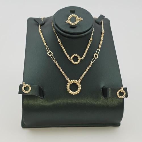 طقم إيطالي ذهب عيار 18 موديل 10383 A