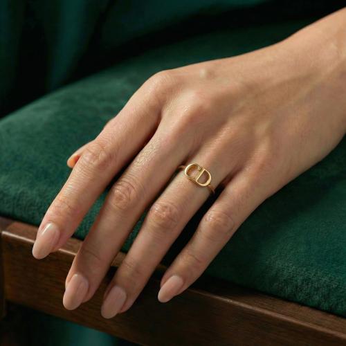 خاتم إيطالي ذهب عيار 18 مرصع بالزركون موديل 35013...