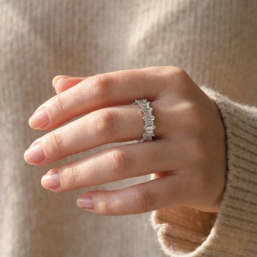 [RJ014] خاتم فضة عيار 925 مزين بالزركون