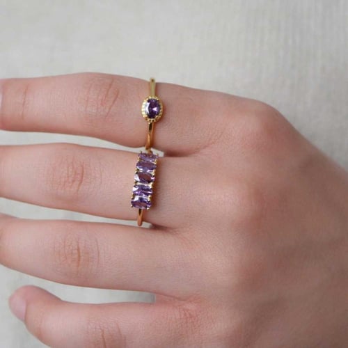 [R026] خاتم فضة مطلي بالذهب