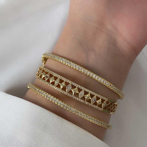 [B024] اسوارة Bangle مطلية بالذهب