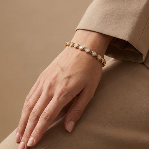 [B038] اسوارة قلوب باللون الذهبي