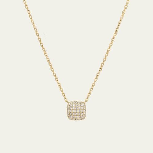 [N004] سلسال فضة عيار 925 مطلي بالذهب ومزين بالزرك...