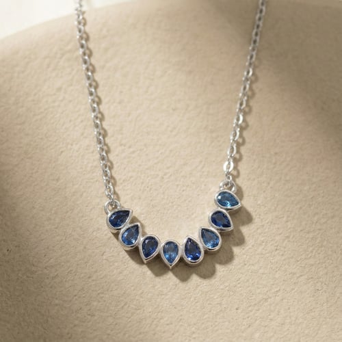 [N013] سلسال فضة بزركون شكل دمعة