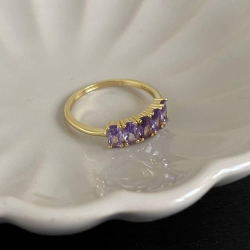 [R026] خاتم فضة مطلي بالذهب