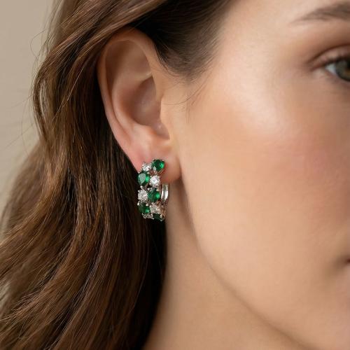 [E007] حلق مطلي مرصع بالزركون