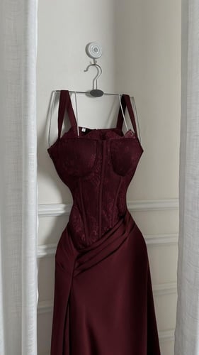 فستان سهرة صدر دانتيل EV243