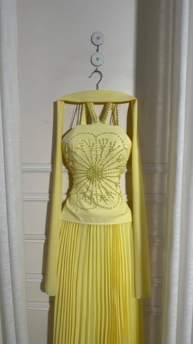 فستان سهرة شيفون مطرز EV257