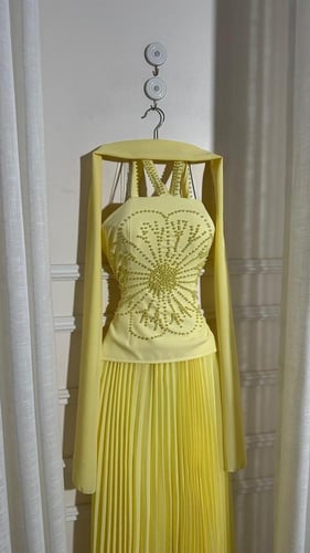 فستان سهرة شيفون مطرز EV257