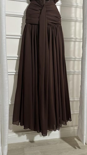 فستان سهرة شيفون صدر مطرز EV260