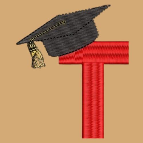 T تصميم حرف للتخرج 8*10 سم