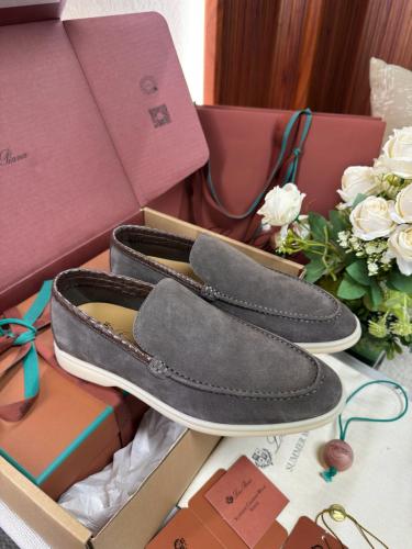 حذاء لورو بيانا (Loro Piana) صيفي شامواه بحافة جلد...