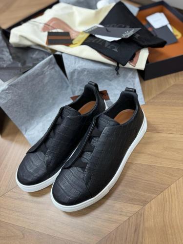 حذاء "زينيا" (Zegna) Triple Stitch - أسود ملكي - ج...