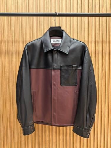 جاكيت لويفي الجلدي ثنائي اللون (Loewe Two-Tone Leather Jacket)
