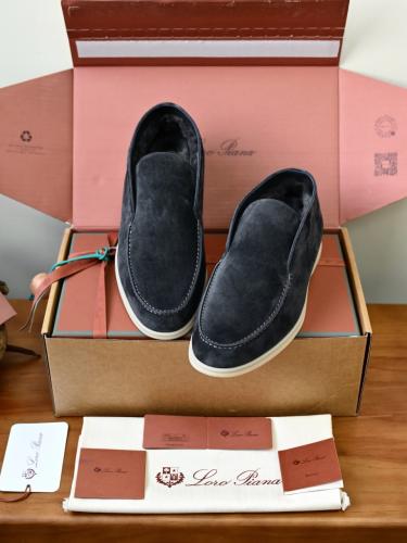 حذاء لورو بيانا الرجالي الشمواه الكلاسيكي (Loro Piana Open Walk Classic Suede Shoes)