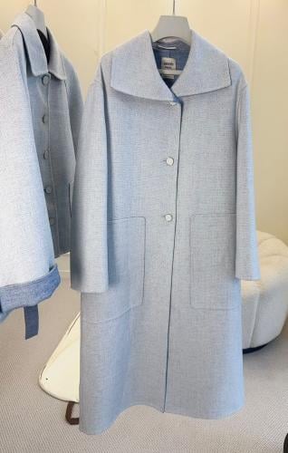 معطف هيرميس النسائي الطويل الفاخر (Hermès Long Wool/Tweed Coat)