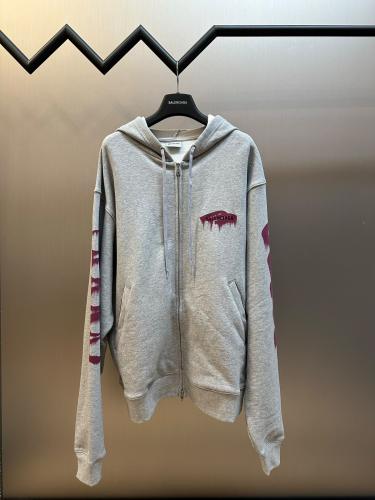 هودي بالنسياغا بتصميم الطلاء المنسكب (Balenciaga Dripping Paint Zip-Up Hoodie)