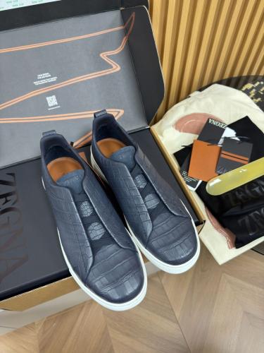 حذاء "زينيا" (Zegna) Triple Stitch - كحلي ملكي - إ...