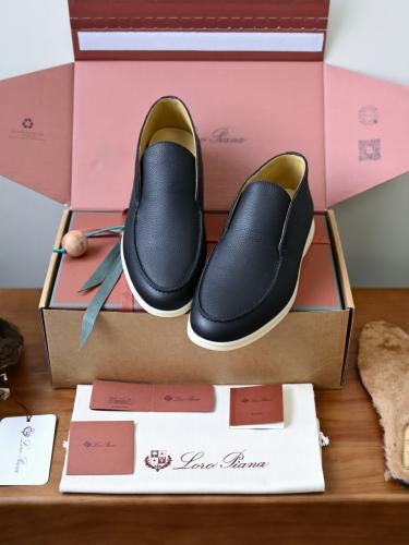 حذاء لورو بيانا الرجالي الفاخر من الجلد الطبيعي ( Loro Piana Open Walk Grained Leather )
