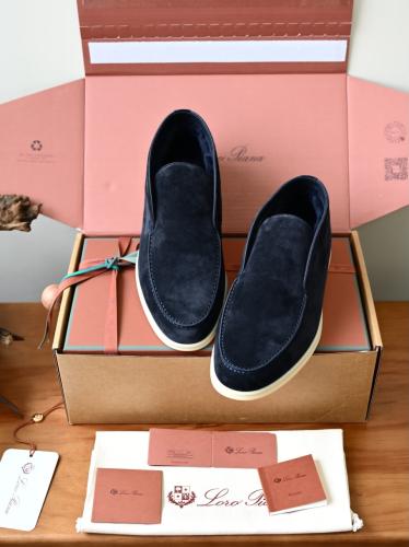 حذاء لورو بيانا الرجالي الشمواه الكلاسيكي (Loro Piana Open Walk Classic Suede Shoes)