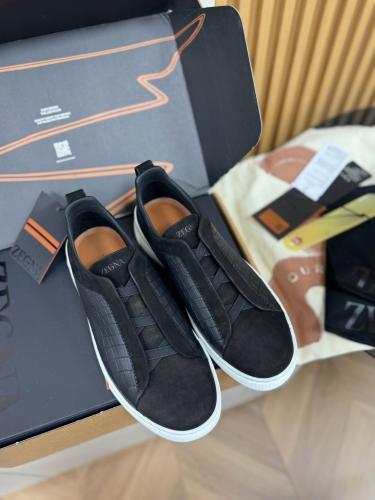 حذاء "زينيا" (Zegna) كاجوال فاخر - مزيج الشمواه وج...