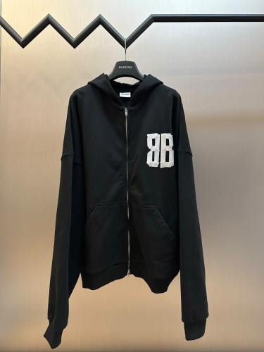 هودي بالنسياغا بتصميم الشريط اللاصق (Balenciaga Tape Type Zip-Up Hoodie)