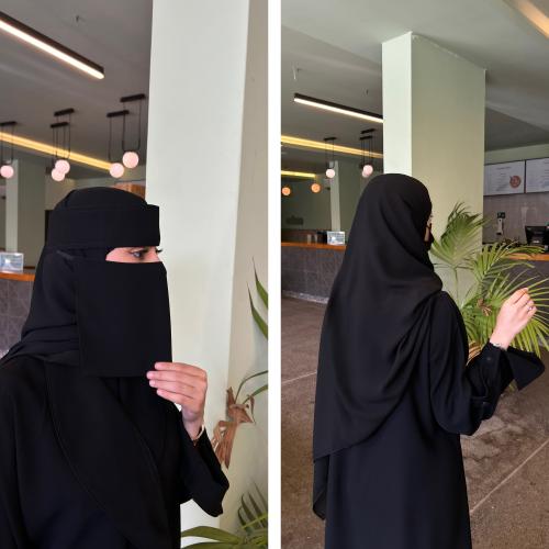 2نقاب قصير +طرحتين ربط