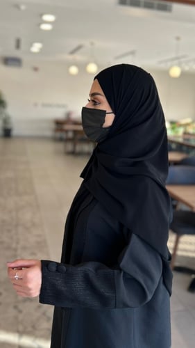 نقاب وسط مايل +طرحه بندانه