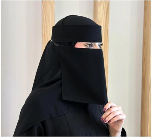 2 نقاب حرير قصير : 2 طرحه قطن