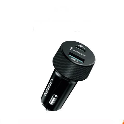 شاحن سيارة SPON فائق السرعة - 43 واط بمنفذين USB-C...