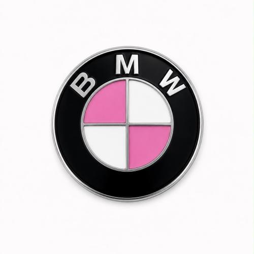ستيكر معدني - B M W وردي