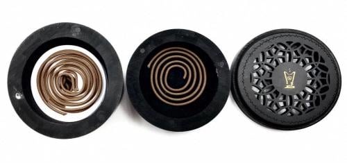 Smart incense burner, round shape, black color, lu...