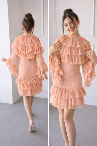 فستان رفيف ، طفولي انيق وحالم لإطلاله اميريه راقيه...