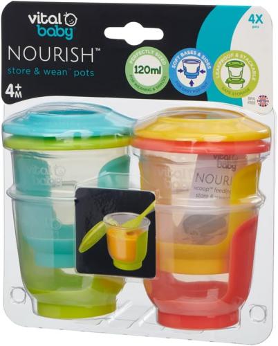 فيتال بيبي نوريش حافظة طعام للفطام 120 مل 4 حبة