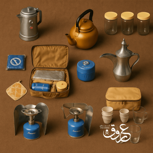 شنطة عزبة القهوة والشاي للرحلات والتخييم مع فرشة 2...