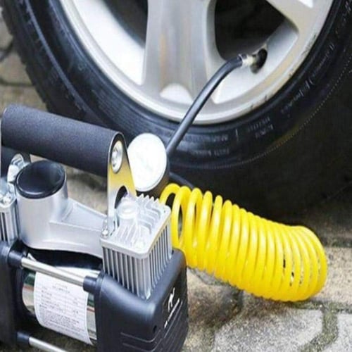 ضاغط هواء للسيارة بأسطوانة مزدوجة - أسود فضي 92000