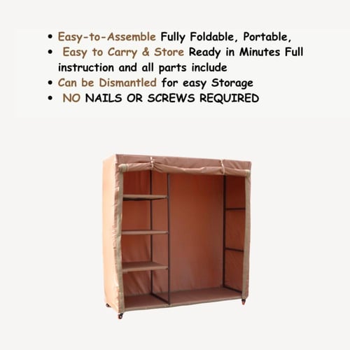 دولاب تخزين ملابس من 4 أرفف جانبية ومساحة واسعة عم...