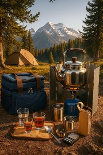 طقم عزبة شاي للرحلات -CM-43003 لون ازرق