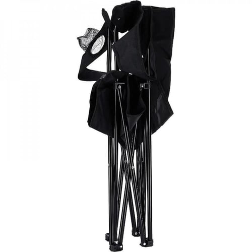 ياتاي كرسي تخييم قابل للطي مع حامل كوب – أسود