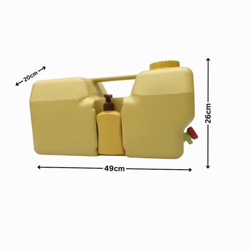 حاوية مياه للتخييم مع موزع صابون وحنفية – سعة 20 ل...