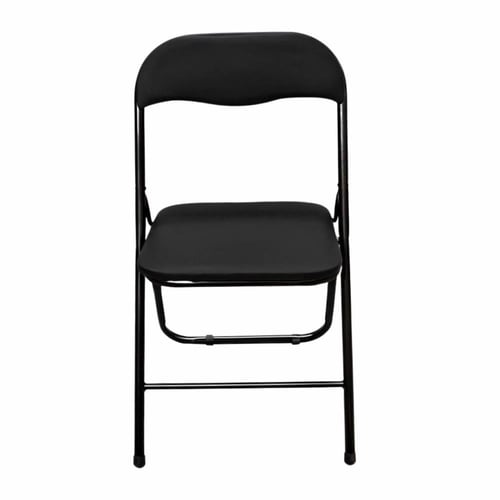 كرسي أسود بـ إطار فولاذي وهيكل قوي عالي التحمل – م...