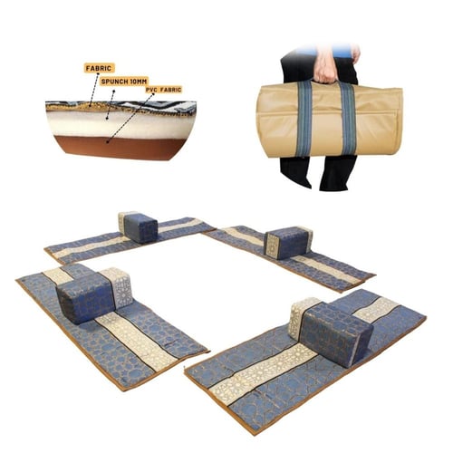 طقم فرشة تخييم ارضية مع اربع مراكي من القماش عالي...